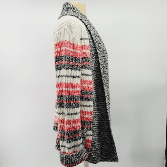 Sears Vintage Chunky Knit Striped Ribbed Cardigan Size Small - Picture 5 of 8